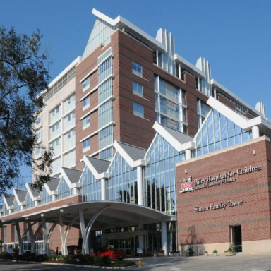 The Main Entrance to Riley Hospital for Children where the Children's Clinical Research Center is located.