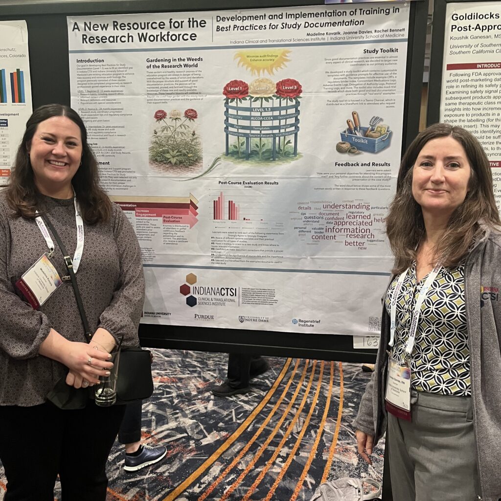 Maddie and Jo in front of their poster.
