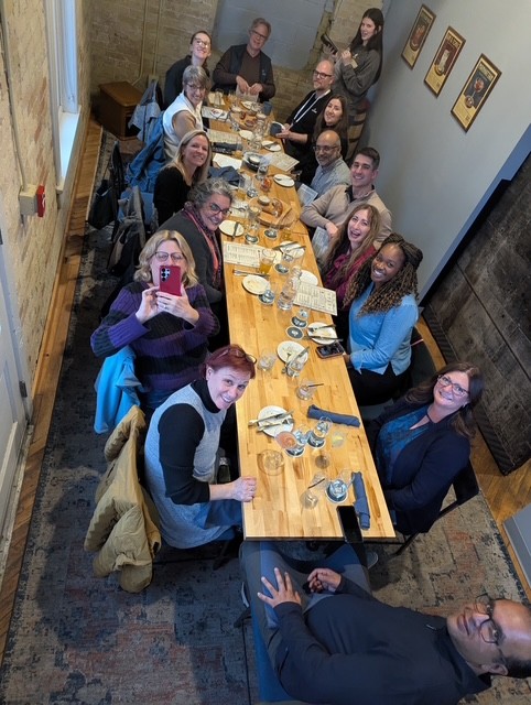 Indiana CTSI leaders and staff at dinner.