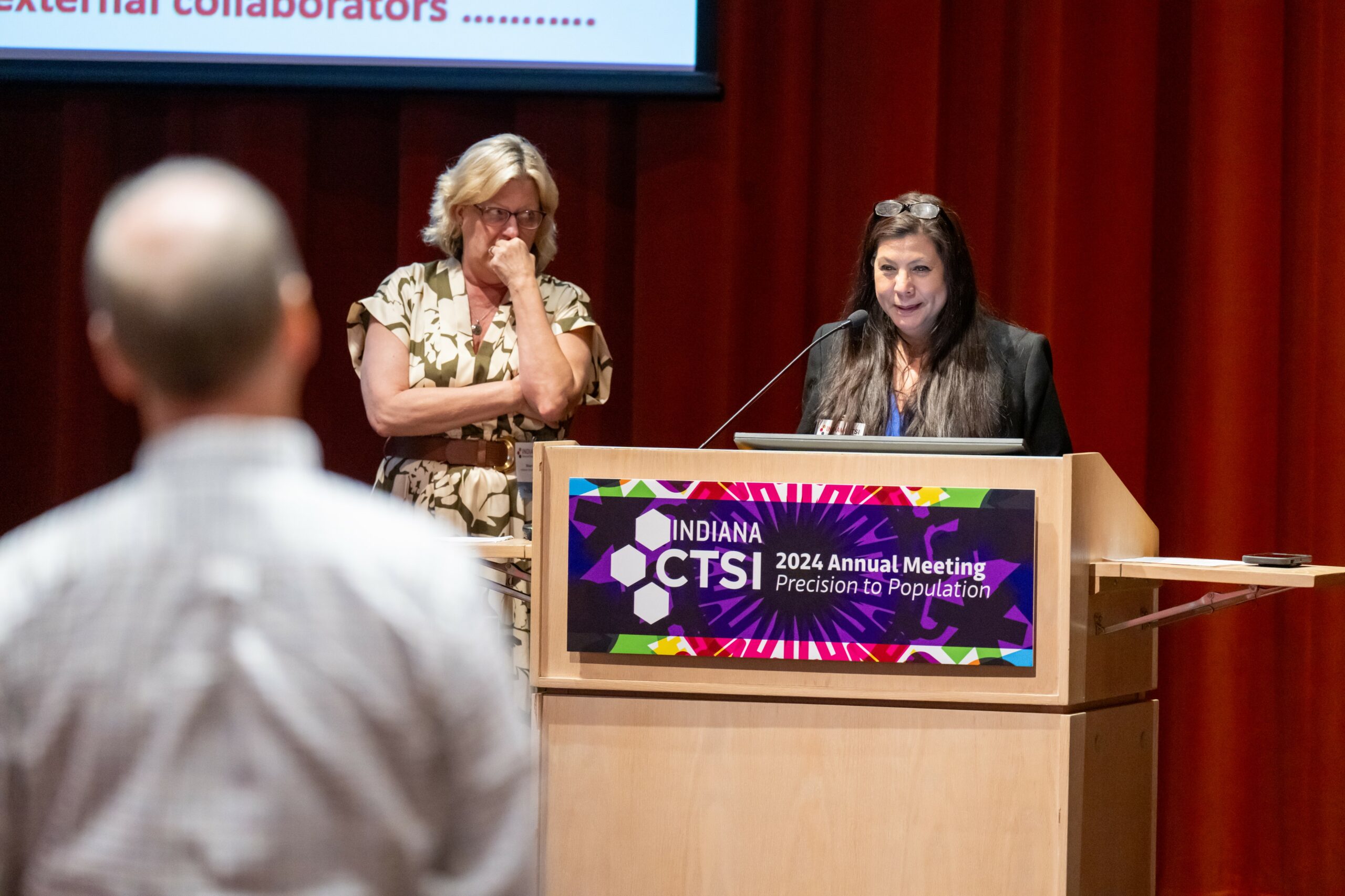 Adriana Hung, MD, PhD, takes a question from the audience after her presentation at the 2024 Annual Meeting.