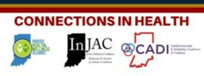 Connections IN Health banner with individual logos for HHWA, InJAC, and CADI