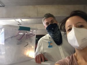 FAMES lab 3D printed face shields delivered