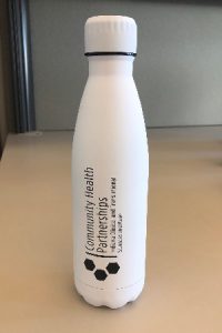 Community Health Partnerships branded water bottle
