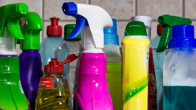 photo of bottles of cleaning supplies