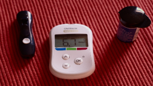 photo of diabetes medication and glucose monitor