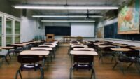 classroom of desks