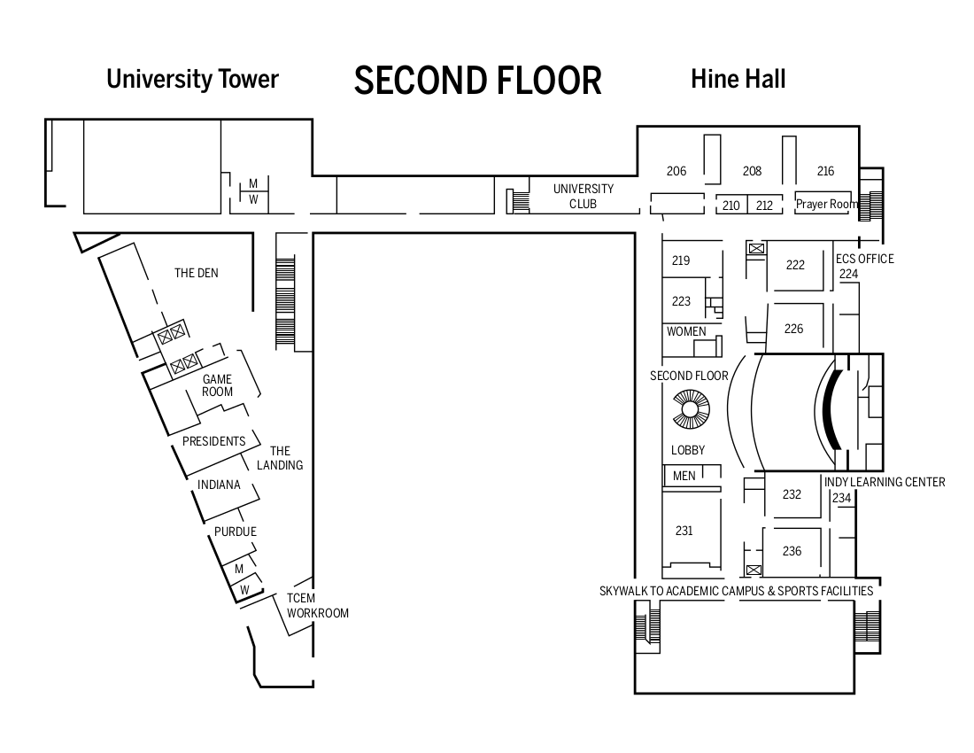 Hine Hall floorplan, second floor