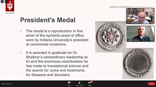 Dr. Shekhar receiving President's Medal